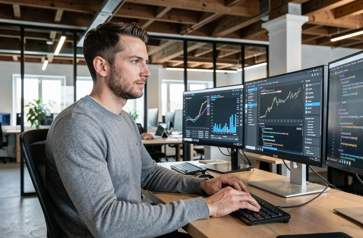 Analyste Talan SAS travaillant sur des tableaux de bord de transformation numérique